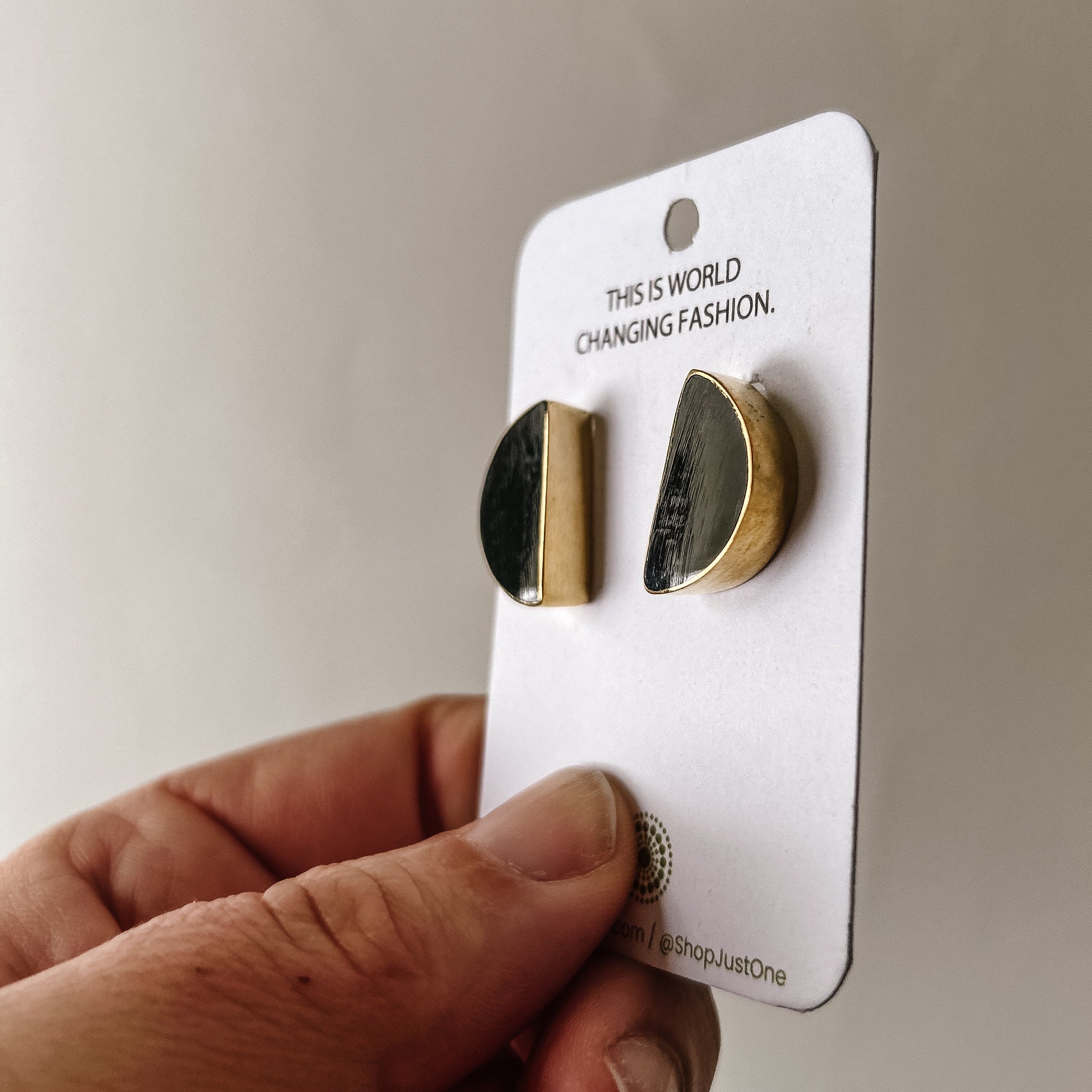 Black Half Circle Earrings